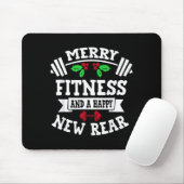 Merry Fitness And A Happy New Rear Funny Holidays マウスパッド (マウス)