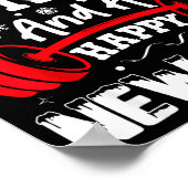 Merry Fitness Happy New Rear Workout Christmas ポスター (角)