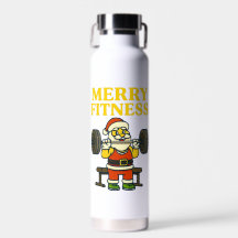 Merry Fitness Santa Gym Water Bottle