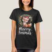 Merry Foxmas Shirt mit süßem Weihnachtsfuchs Tシャツ (正面)