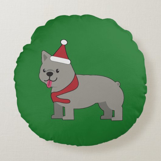 Merry Frenchie ラウンドクッション (正面)