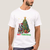 Merry Frenchmas French Bulldog Tシャツ (正面)