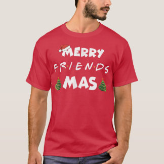 Merry Friendsmas Christmas Trees Lights Santa Hat  Tシャツ