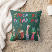 Merry Friendsmas Holiday Throw Pillow クッション (ブランケット)
