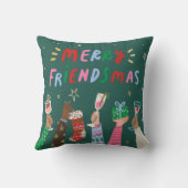 Merry Friendsmas Holiday Throw Pillow クッション (裏面)