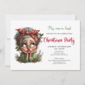 Merry Fun Grandma Cartoon Christmas Party Invite 招待状 (正面)