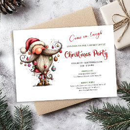 Merry Funny Santa Editable Christmas Party Invite 招待状