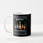 Merry Glizzmas Funny Ugly Christmas Sweater Glizzy コーヒーマグカップ (左)
