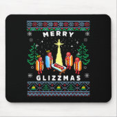 Merry Glizzmas Funny Ugly Christmas Sweater Glizzy マウスパッド (正面)