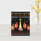 Merry Glizzmas Hot Dog Funny Ugly Christmas Sweate カード (黄色い花)