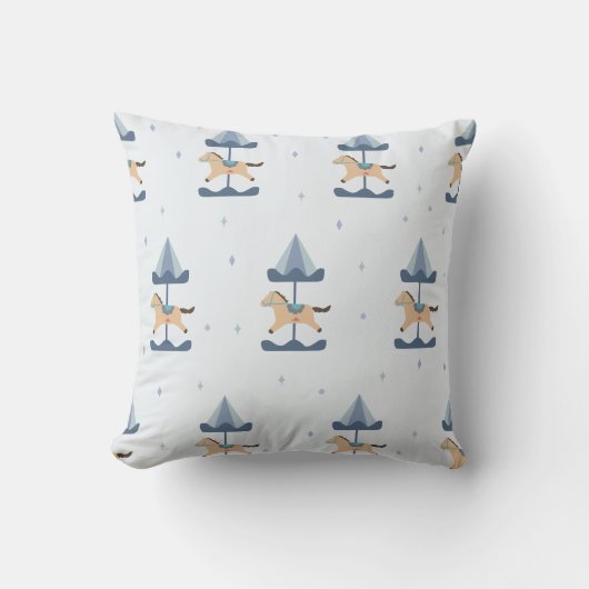 Merry Go Round For Kid & Nursery Baby Throw Pillow クッション (正面)
