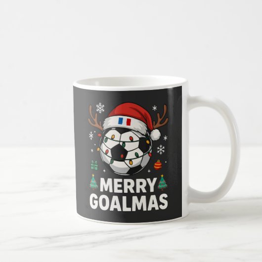 Merry Goalmas France - Funny Soccer Christmas コーヒーマグカップ (右)