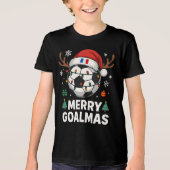 Merry Goalmas France - Funny Soccer Christmas トライブレンドＴシャツ (正面)