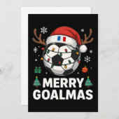 Merry Goalmas France - Funny Soccer Christmas 招待状 (正面/裏面)