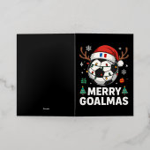 Merry Goalmas France - Funny Soccer Christmas 箔シーズンカード (外側レイダウン)