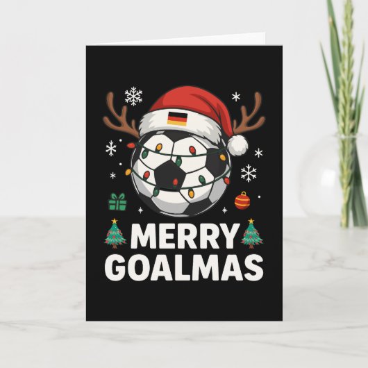 Merry Goalmas - Funny Soccer Christmas カード (正面)