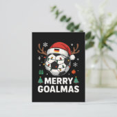 Merry Goalmas - Funny Soccer Christmas ポストカード (スタンド正面)