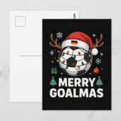 Merry Goalmas - Funny Soccer Christmas ポストカード (正面/裏面)