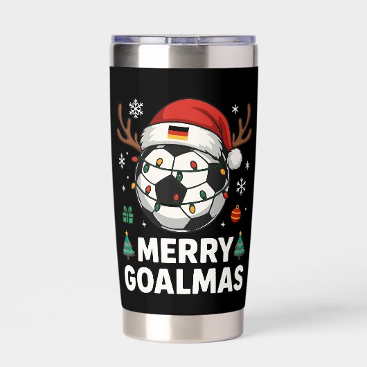 Merry Goalmas - Funny Soccer Christmas 保温保冷タンブラー (背面)