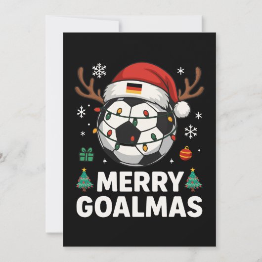 Merry Goalmas - Funny Soccer Christmas 招待状 (正面)