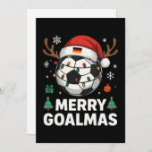 Merry Goalmas - Funny Soccer Christmas 招待状 (正面/裏面)