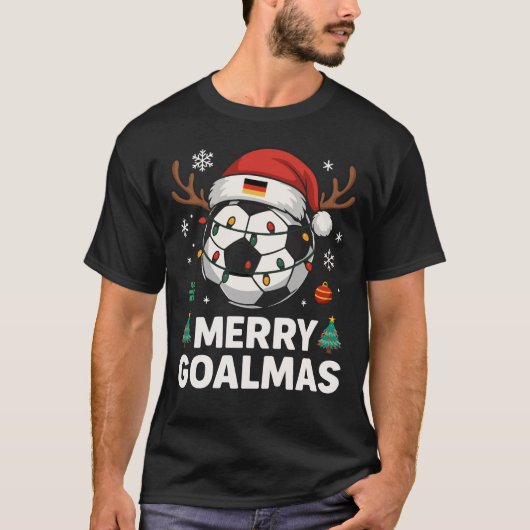 Merry Goalmas - Funny Soccer Christmas Tシャツ (正面)
