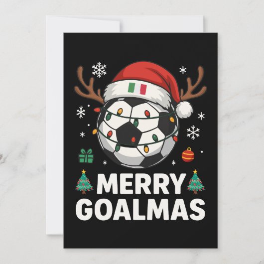 Merry Goalmas Italy - Funny Soccer Christmas 招待状 (正面)