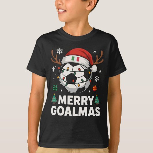 Merry Goalmas Italy - Funny Soccer Christmas Tシャツ (正面)