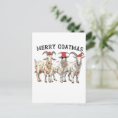 Merry Goatmas Animal Goat Lover Merry Christmas  案内ポストカード (スタンド正面)