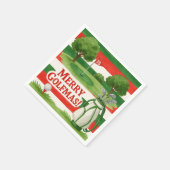 'Merry Golfmas!' Golfers Cheerful Christmas Preppy スタンダードカクテルナプキン (角)