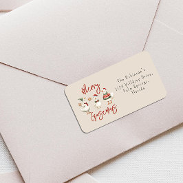 Merry Goosemas Christmas Holiday ラベル