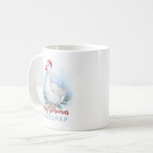 Merry Goosemas Personalized Mug コーヒーマグカップ (正面左)