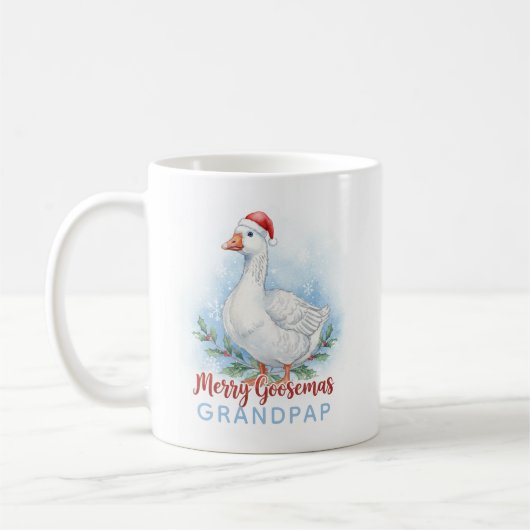 Merry Goosemas Personalized Mug コーヒーマグカップ (左)