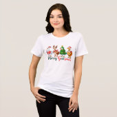 Merry Goosmas Christmas Funny Goose トライブレンドTシャツ (正面全面)