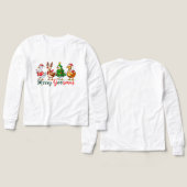 Merry Goosmas Christmas Funny Goose Tri-Blend Shir (デザイン 正面&背面)