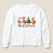 Merry Goosmas Christmas Funny Goose Tri-Blend Shir (デザイン正面)