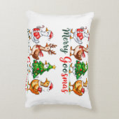 Merry Goosmas Christmas Funny Goose Tri-Blend Shir アクセントクッション (裏面(縦))