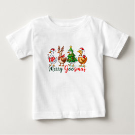 Merry Goosmas Christmas Funny Goose Tri-Blend Shir ベビーTシャツ