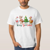 Merry Goosmas Christmas Funny Goose Tri-Blend Shir Tシャツ (正面)