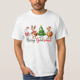 Merry Goosmas Christmas Funny Goose Tri-Blend Shir Tシャツ
