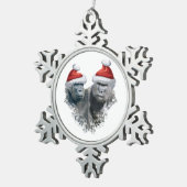 Merry Gorilla Christmas スノーフレークピューターオーナメント (右)