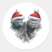 Merry Gorilla Christmas ラウンドシール (正面)