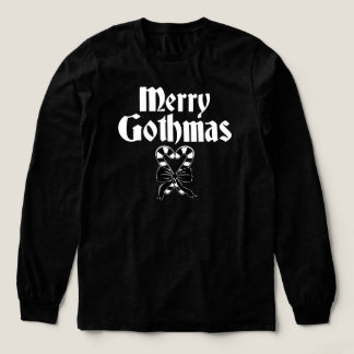 Merry Gothmas Black and White Candy Cane Heart トライブレンドＴシャツ