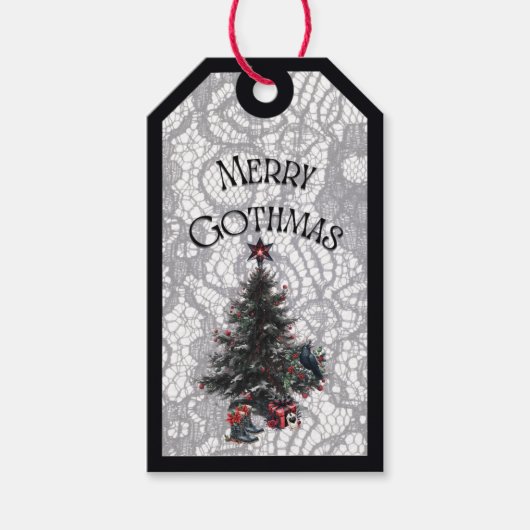 Merry Gothmas Tree With Present Gift Tag ギフトタグ (正面)