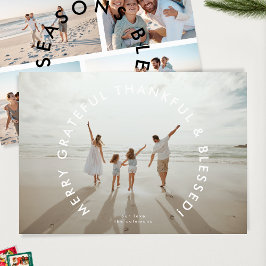 MERRY GRATEFUL THANKFUL & BLESSED フラット5枚写真 シーズンカード