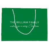 Merry Green Large Gift Bag for Holiday Presents ラージペーパーバッグ (裏面)