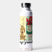 Merry Grinchmas Holiday Collage ウォーターボトル (左面)