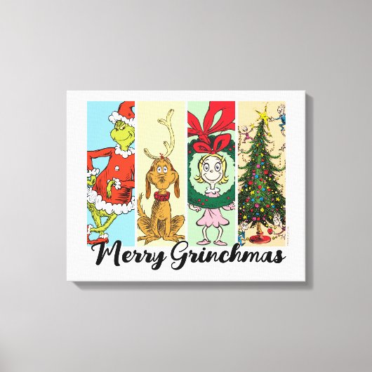 Merry Grinchmas Holiday Collage キャンバスプリント (正面)