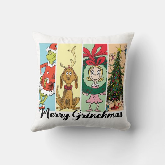 Merry Grinchmas Holiday Collage クッション (裏面)