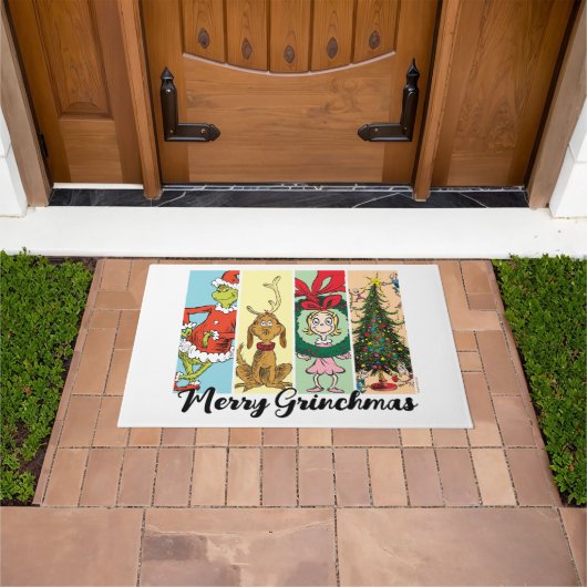 Merry Grinchmas Holiday Collage ドアマット (室外)